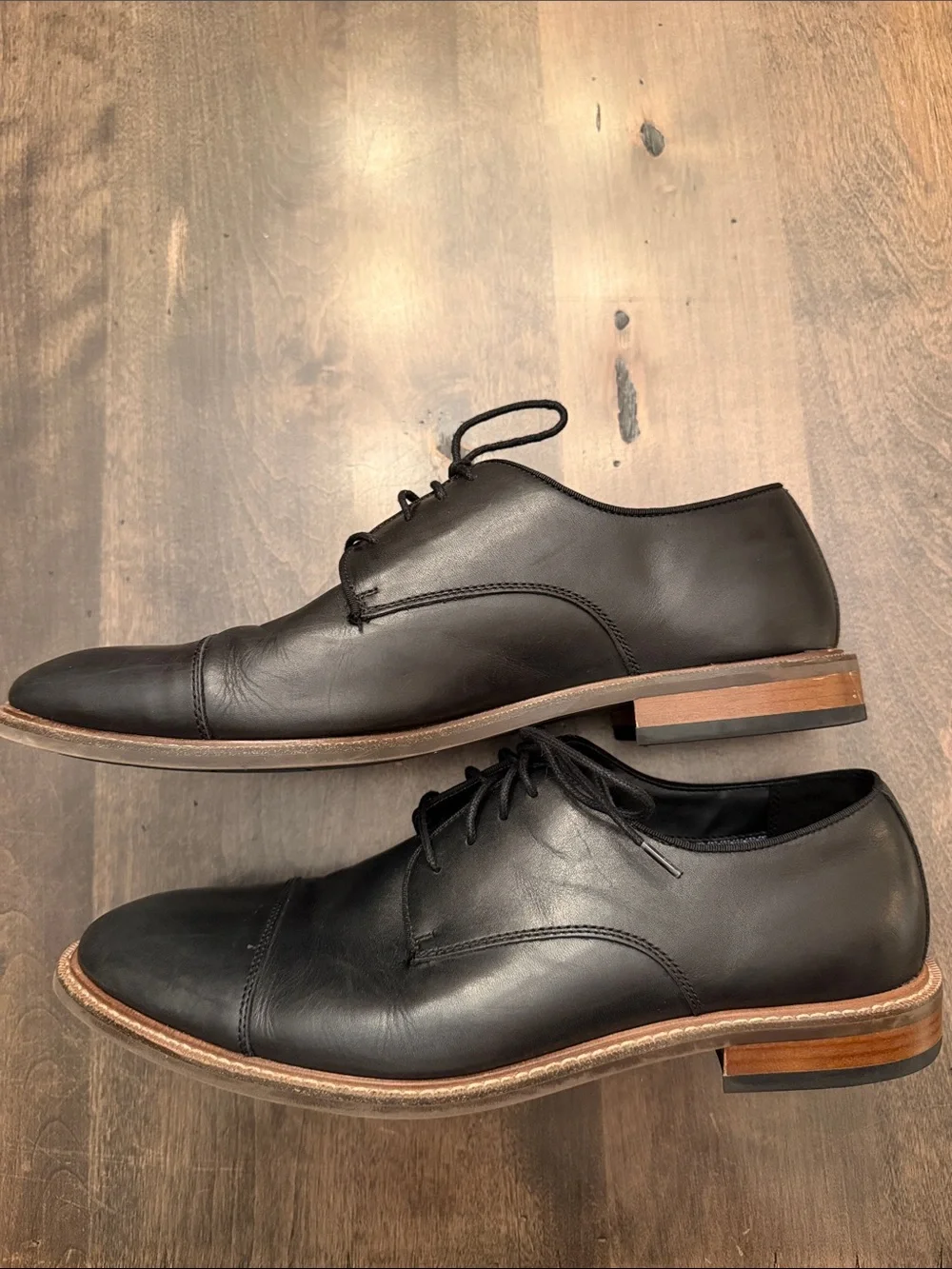 Vince Camuto Lamson Black Leather Cap Toe Oxford Dress Shoes Men's Size 11.5